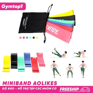 Set 6 Dây Kháng Lực AOLIKES Cao Cấp - Miniband Chống Xoắn Hỗ Trợ Tập Chân Mông Hiệu Quả - Đủ các mức độ
