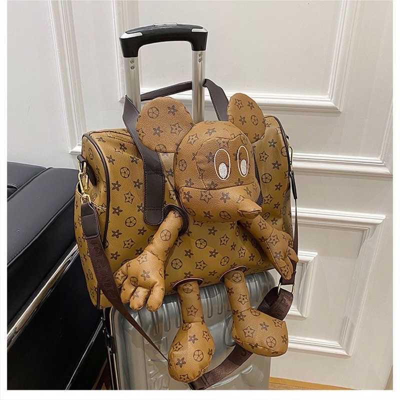 Túi xách du lịch - Túi đeo chéo da mềm Mickey hoạ tiết LV HOT