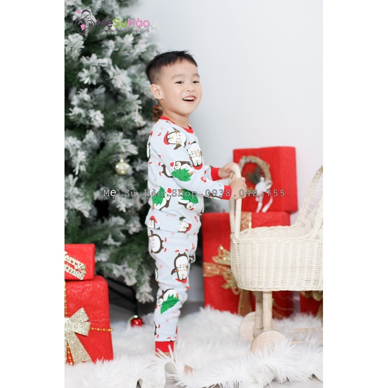 [100% HÀNG NHẬP TỪ HÀN VỀ, HÀNG CÓ SẴN] Bộ NOEL cao cấp trẻ em hãng Ttasom , mẫu chim cánh cụt nền xanh