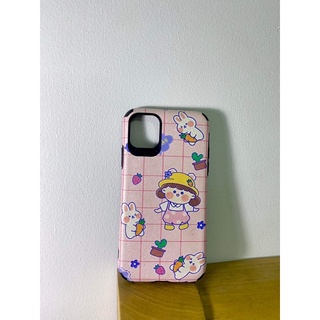 [CÓ SẴN IP 11] Ốp nhám da cừu cô gái màu hồng cho IPhone