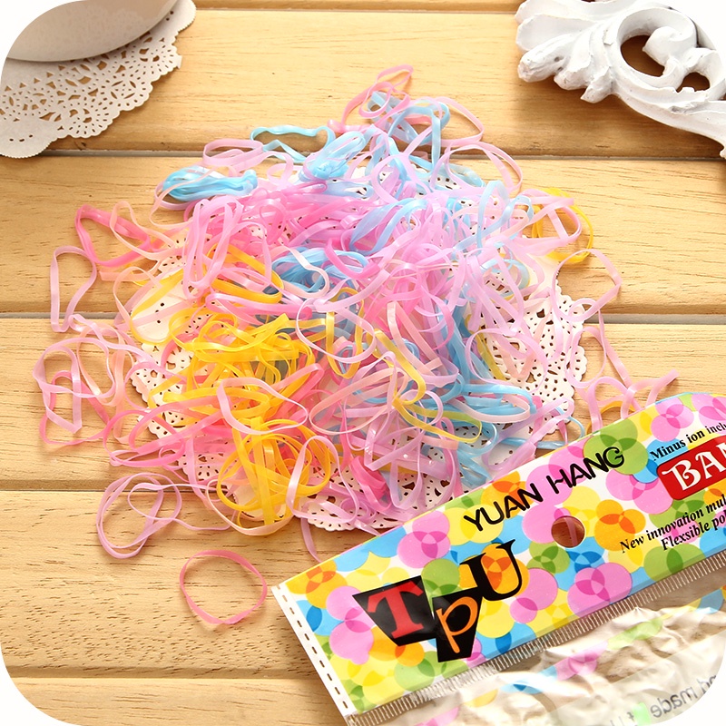 Dây Buộc Tóc Cao Su Màu Kẹo Dùng Một Lần Thời Trang Hàn Quốc