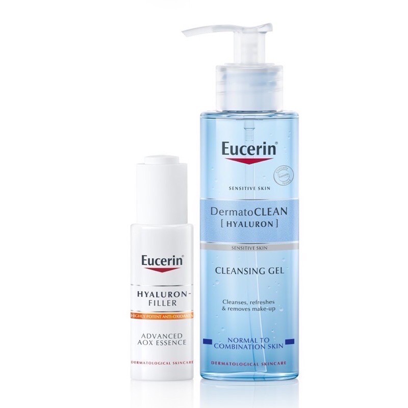 Tinh Chất Eucerin Hyaluron Filler Cấp Ẩm Giúp Giảm Lão Hóa 30ml Tặng Gel Rửa Mặt Eucerin Dermato Hyaluron Dịu Nhẹ 200ml