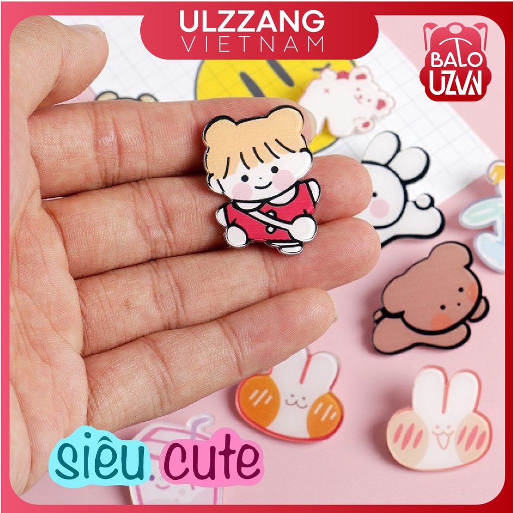 Sticker gắn balo ulzzang sinh viên, huy hiệu cài cặp học sinh, ghim pin cài phụ kiện ba lô, túi, mũ, nón