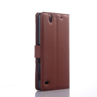 Bao da cho Sony Xperia C4 dạng ví Litchi