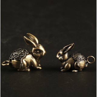 Tượng Trưng Bày Phong Thủy, Trang Trí Bằng Đồng Hình Con Thỏ (Kích cỡ: 2 Size)