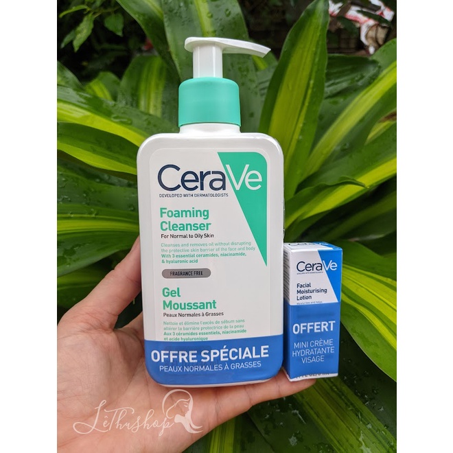 [Nội địa Pháp] Sữa rửa mặt CeraVe 236ml tặng kèm kem dưỡng ẩm
