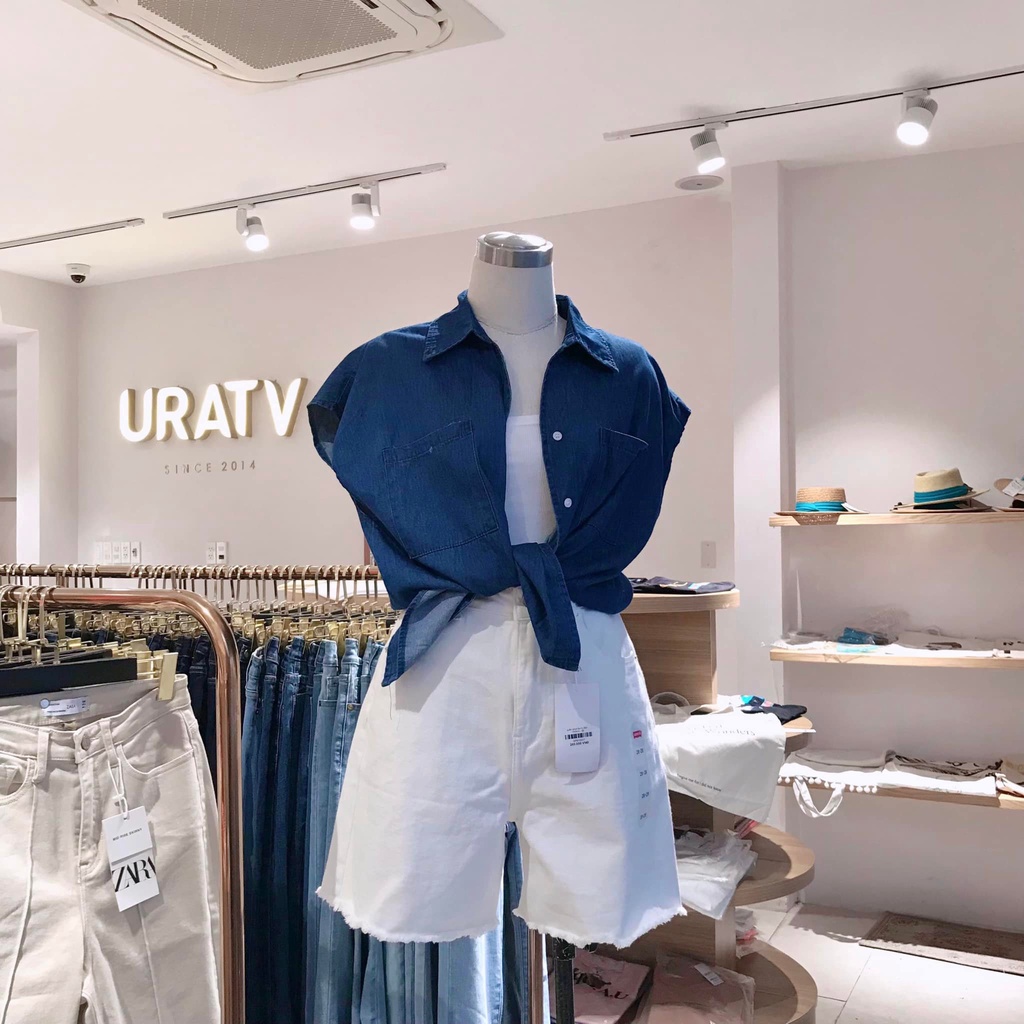 [CÓ SẴN-ẢNH THẬT] Sơ mi sát nách denim