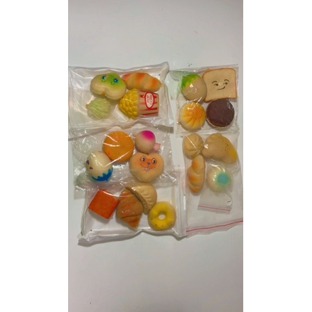 combo squishy lỗi khá nặng gồm 4 em squishy mini