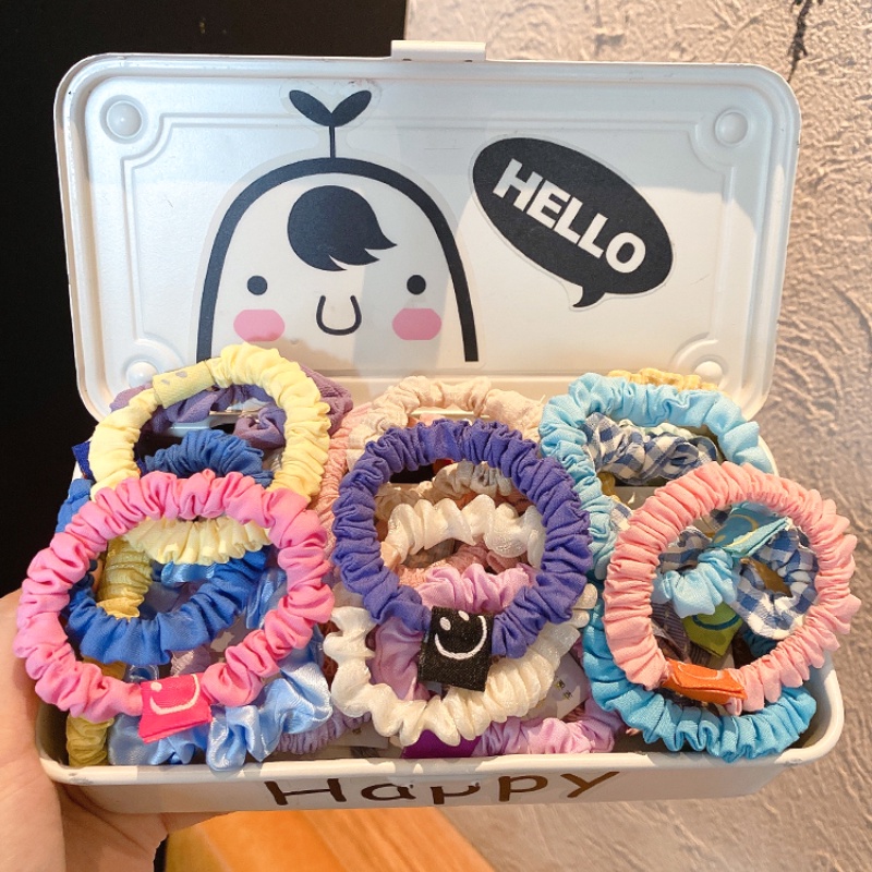 Set 3 dây buộc tóc cao su nhiều màu dễ thương phong cách Hàn Quốc