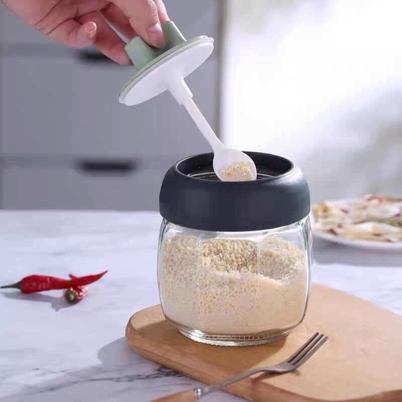Hũ đựng gia vị thuỷ tinh kèm thìa 420ml