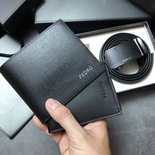set nịt ví pedro nam da thật fullbox S134