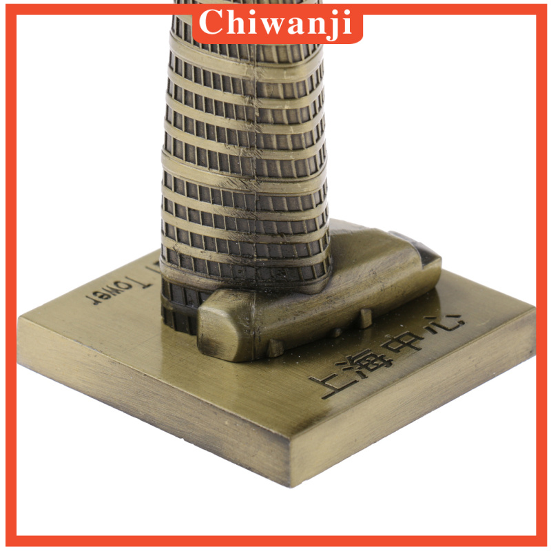 Mô hình tượng tháp Thượng Hải bằng đồng phong cách cổ điển 15cm dành cho trang trí nhà cửa