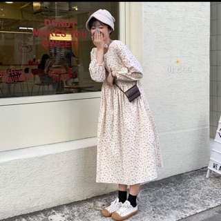 [ĐẦM] [QC cao cấp] Váy babydoll hoa nhí có dây buộc eo