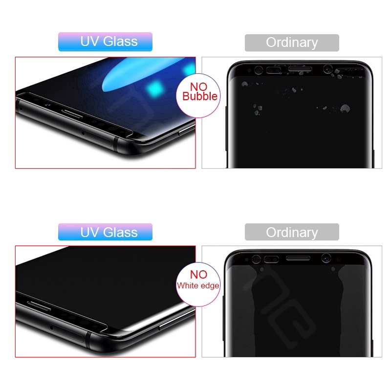 Kính Cường Lực Full Keo UV Dành Cho Huawei Mate 30 20 Pro Samsung S10 S10E S8 S9 Plus S7 edge Note 8 9 10 10+ Plus Pro