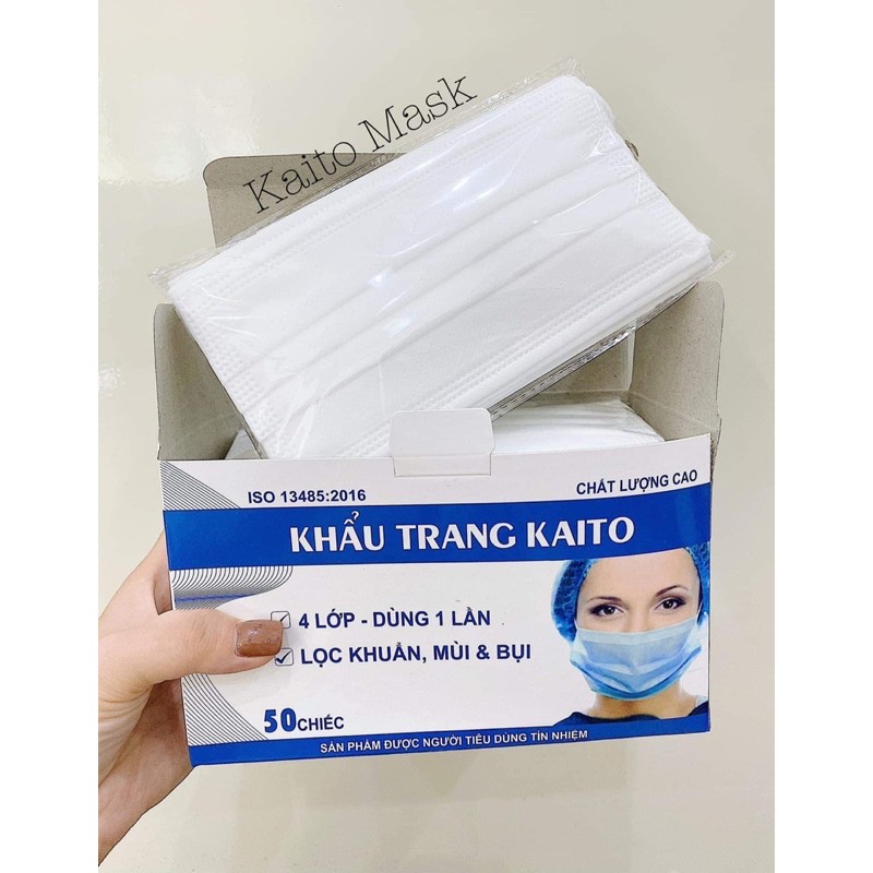 Hộp 50c khẩu trang 4 lớp cho người lớn, trẻ em - Khẩu trang y tế người lớn, trẻ em Kaito | BigBuy360 - bigbuy360.vn