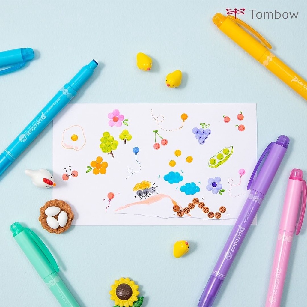 Bút Highlight Hai Đầu Play Color DOT Tombow Nhật Bản Cây Đầu To