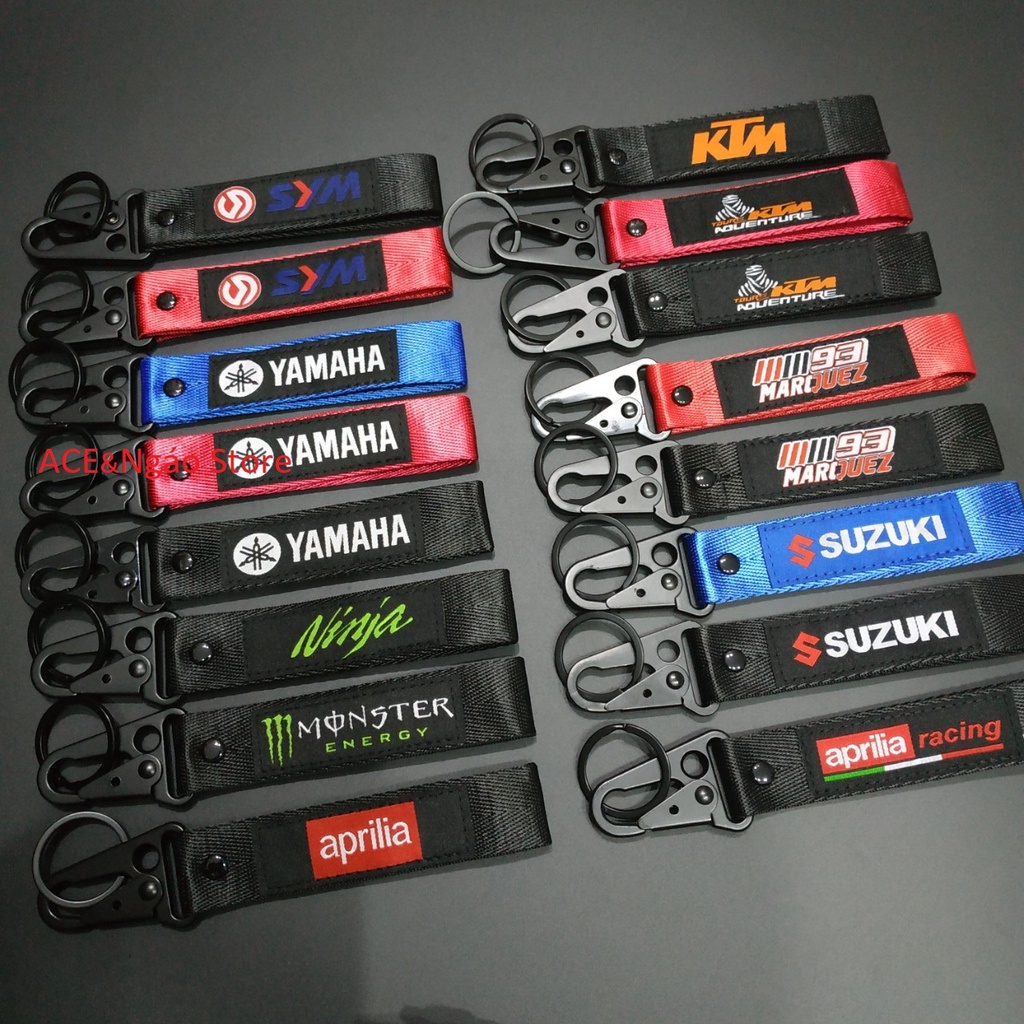 Móc chìa khóa vải 16x2.5 cm thêu hình honda repsol