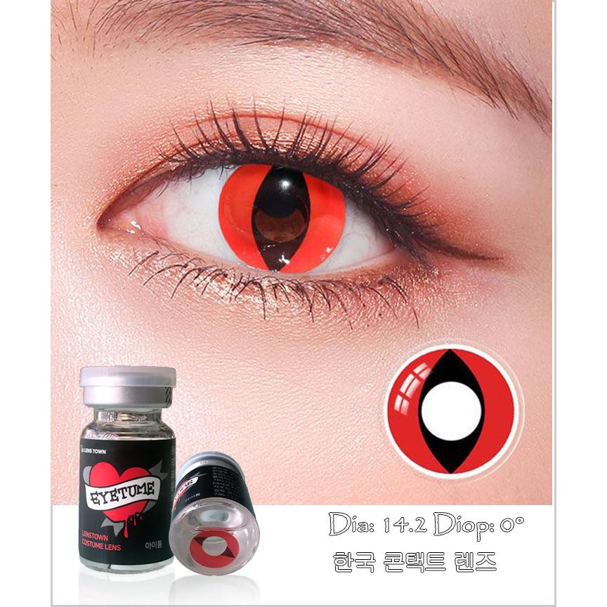 Lens Cosplay EyeTume- 4 màu YELLOW-RED-WHITE-WHITE có viền