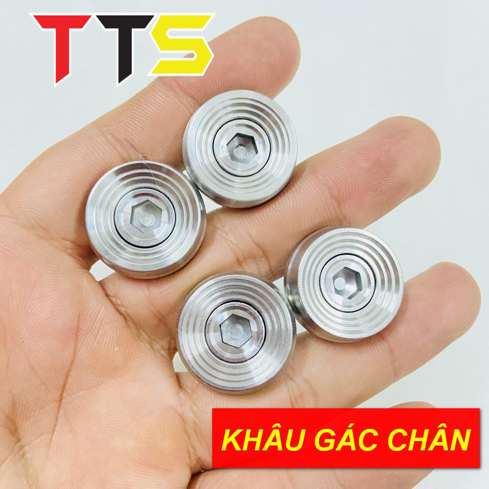 Bộ ốc inox gác chân wave dài, wave thái kèm khâu inox 304 THÁI LAN ( 4 ỐC + 4 KHÂU INOX )