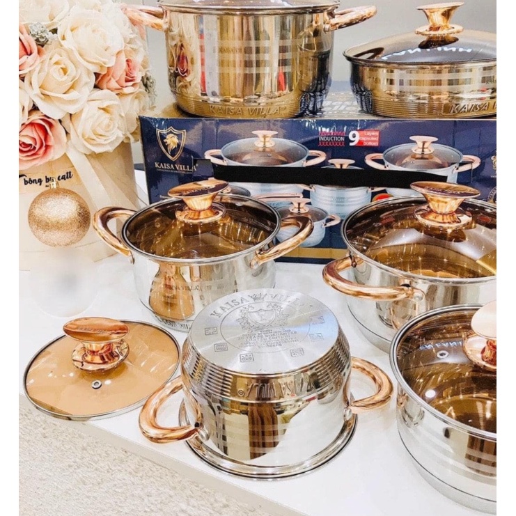 BỘ NỒI 6 MÓN VUNG KÍNH  KAISA VILLA - CHEF &amp; CHEF CÔNG NGHỆ ĐỨC- P SHOP