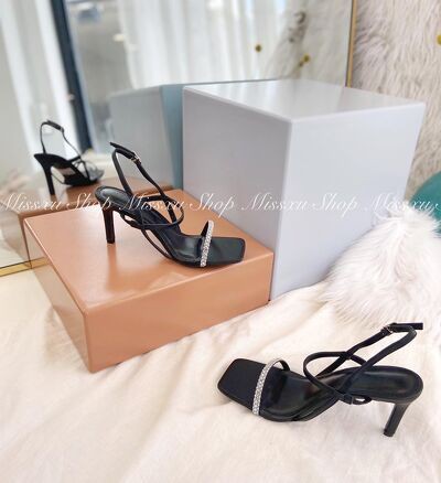 Giày sandal nữ dây mảnh đính đá 7cm thời trang MYSS - SD125