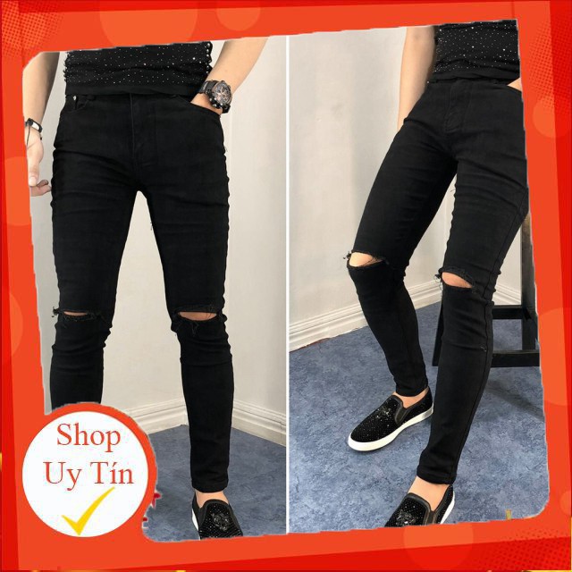 Hàng nhập khẩu Quần jean nam rách gối 💙FREESHIP💙 Quần Jean Nam Đẹp Có độ co giãn tốt, bền màu hàng VNXK Liên hệ mua hà