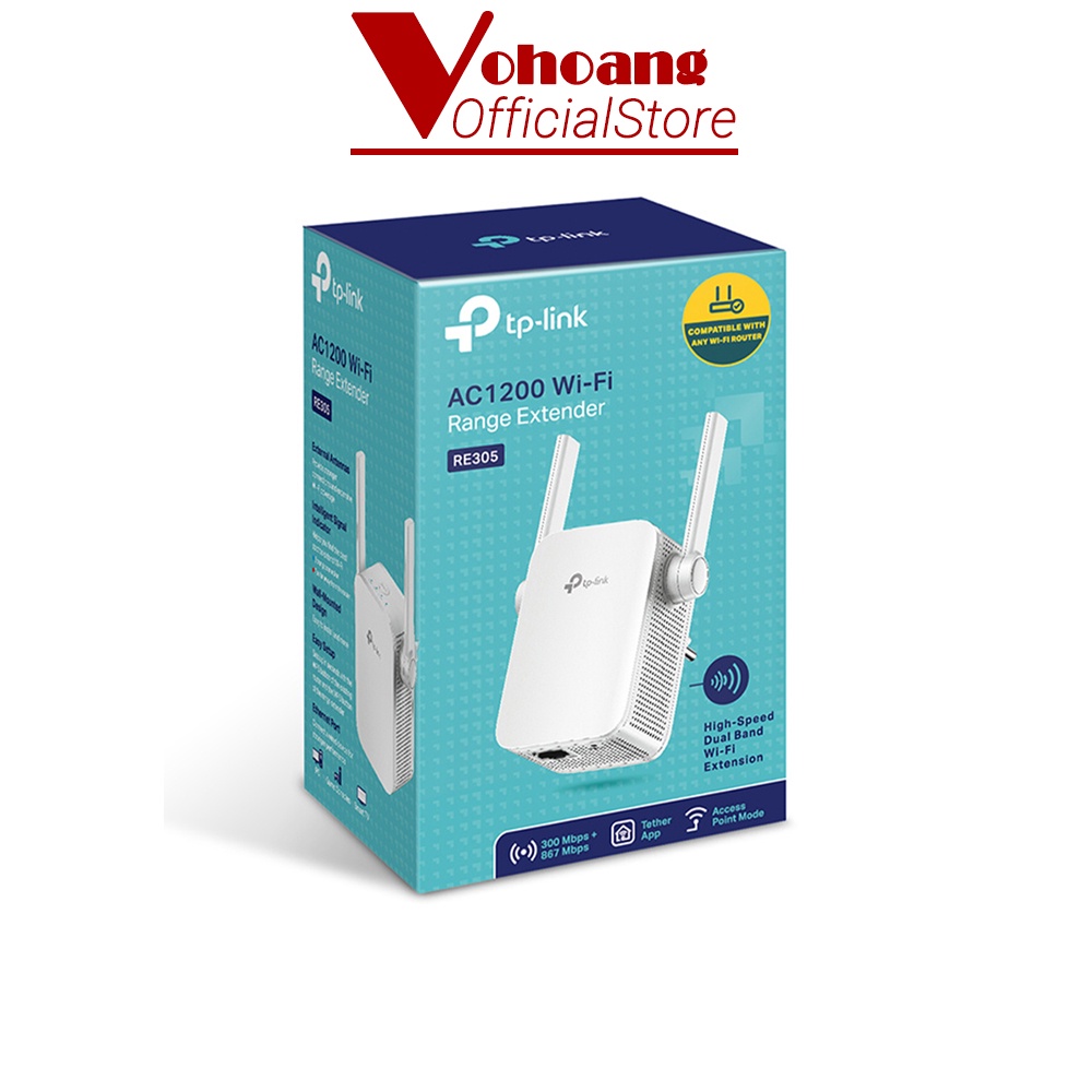 Bộ Mở Rộng Sóng WiFi OneMesh TP-LINK RE305 tốc độ cao AC1200 ăng ten ngoài