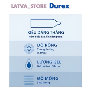 [ Durex Invisible ] Durex Invisible Extra Thin Hộp 3 bao.