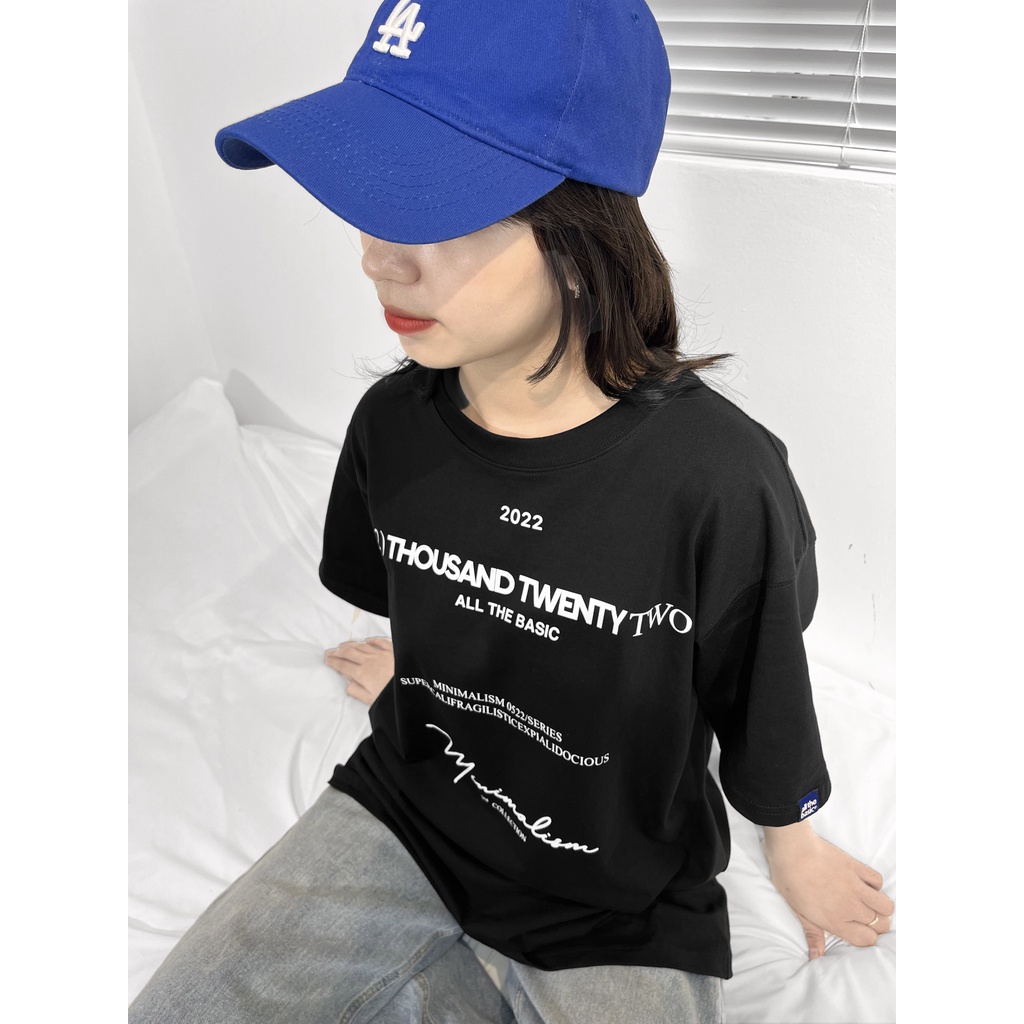 Áo thun unisex Minimal Collection ALL THE BASIC cá tính, form rộng tay lỡ  năng động thoải mái 01XE0016