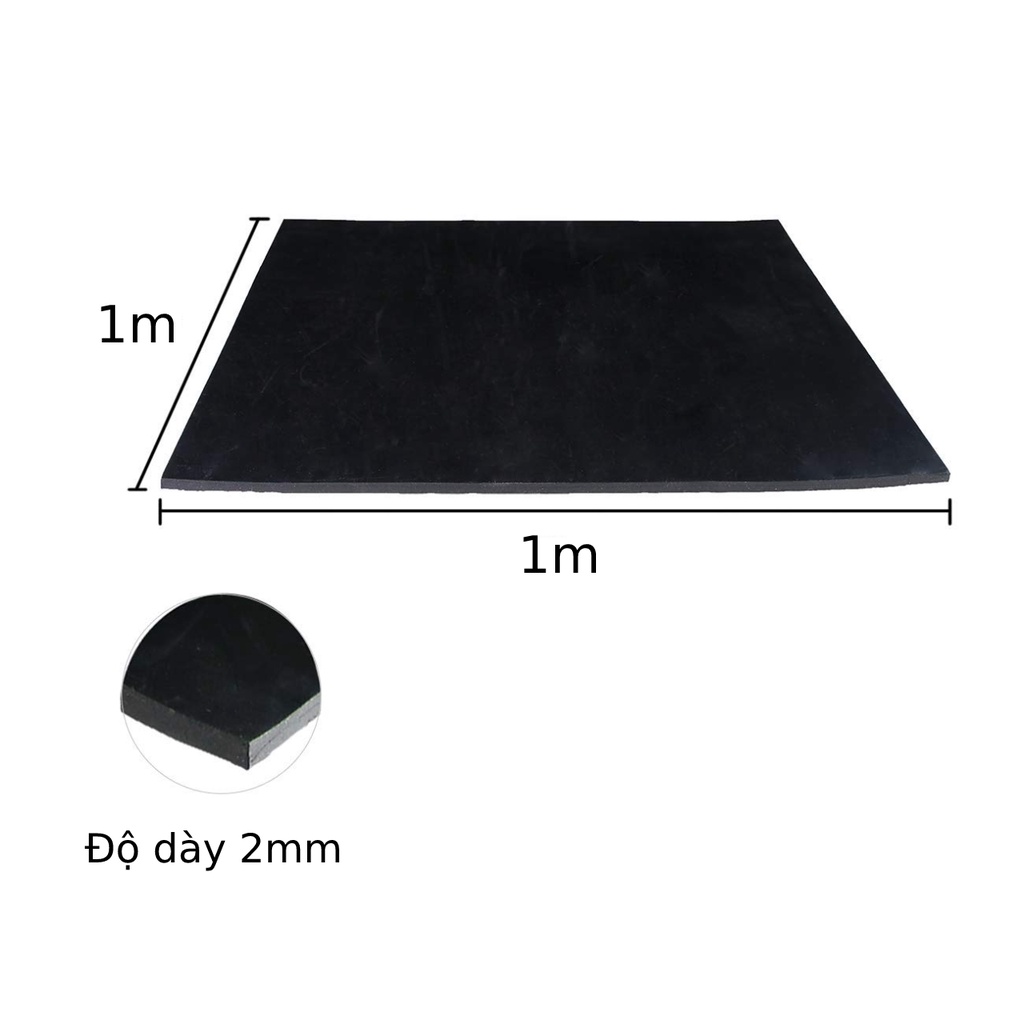 Tấm cao su giảm chấn dày 2mm cuộn 1m x 1m  Cao su kê lót chống rung máy móc, hàng hóa...