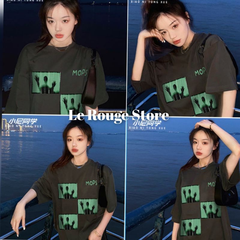 Áo thun Tee nữ thời trang hình bàn tay bóng mờ cá tính 100% cotton hàng đẹp phong cách Tóp Tóp