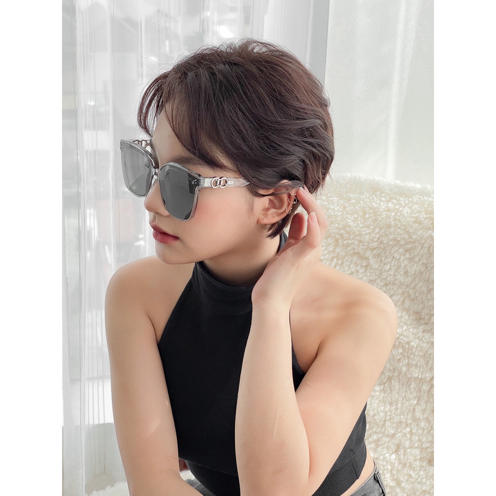 Kính râm nam nữ LILYEYEWEAR mắt vuông to chống UV400 bảo vệ mắt càng kính thời trang kc343