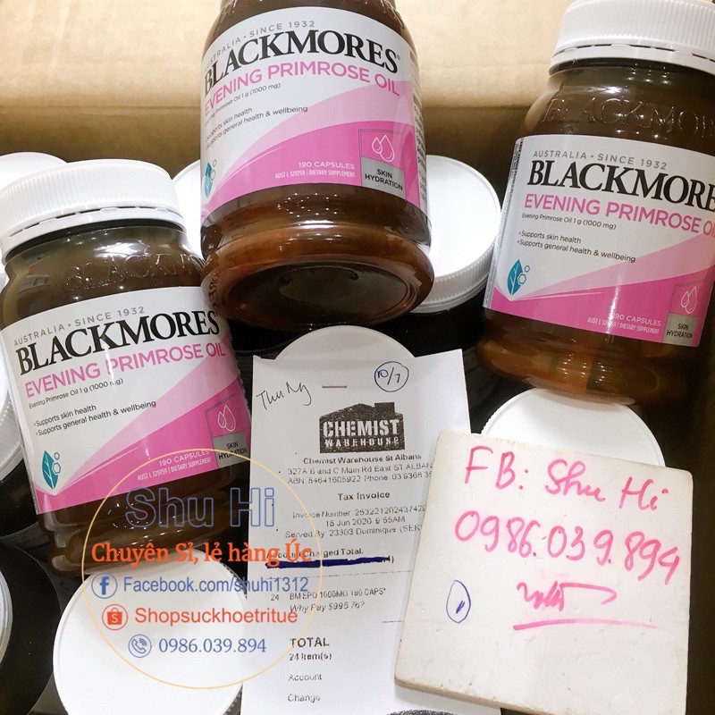 (Mẫu mới) Tinh dầu hoa anh thảo Blackmores Evening Primrose Oil 190 viên - Úc đủ bill | BigBuy360 - bigbuy360.vn
