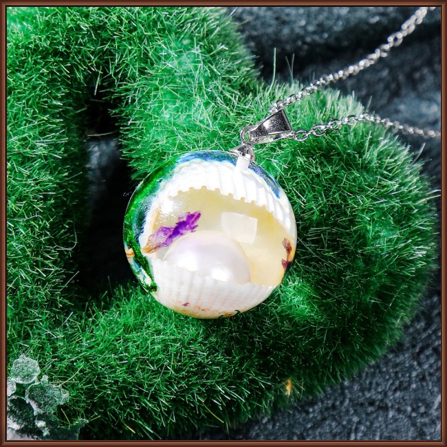 Vòng cổ Mặt Vỏ Sò Bằng Resin Cho Nam Và Nữ