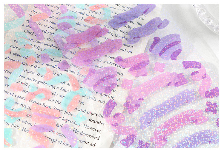 Tờ Nhãn Dán Trang Trí Nhật Ký Họa Tiết Ruy Băng Nhiều Màu Bắt Mắt