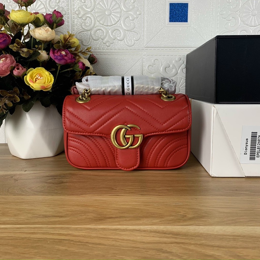 Túi xách Gucci Marmont màu đỏ size (có sẵn)