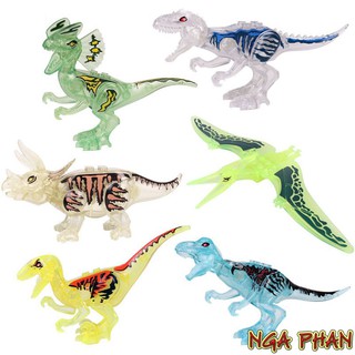 Trọn Bộ 6 Khủng Long Trong Suốt Đồ Chơi Xếp Hình Lắp Ráp