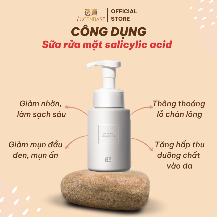 Sữa rửa mặt salicylic acid LUCENBASE sạch da, không nhờn 150ml