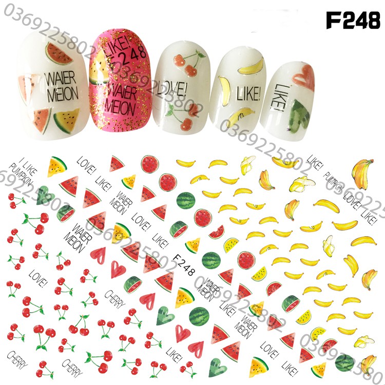 Sticker dán móng tay Fruit Mã F248, F563