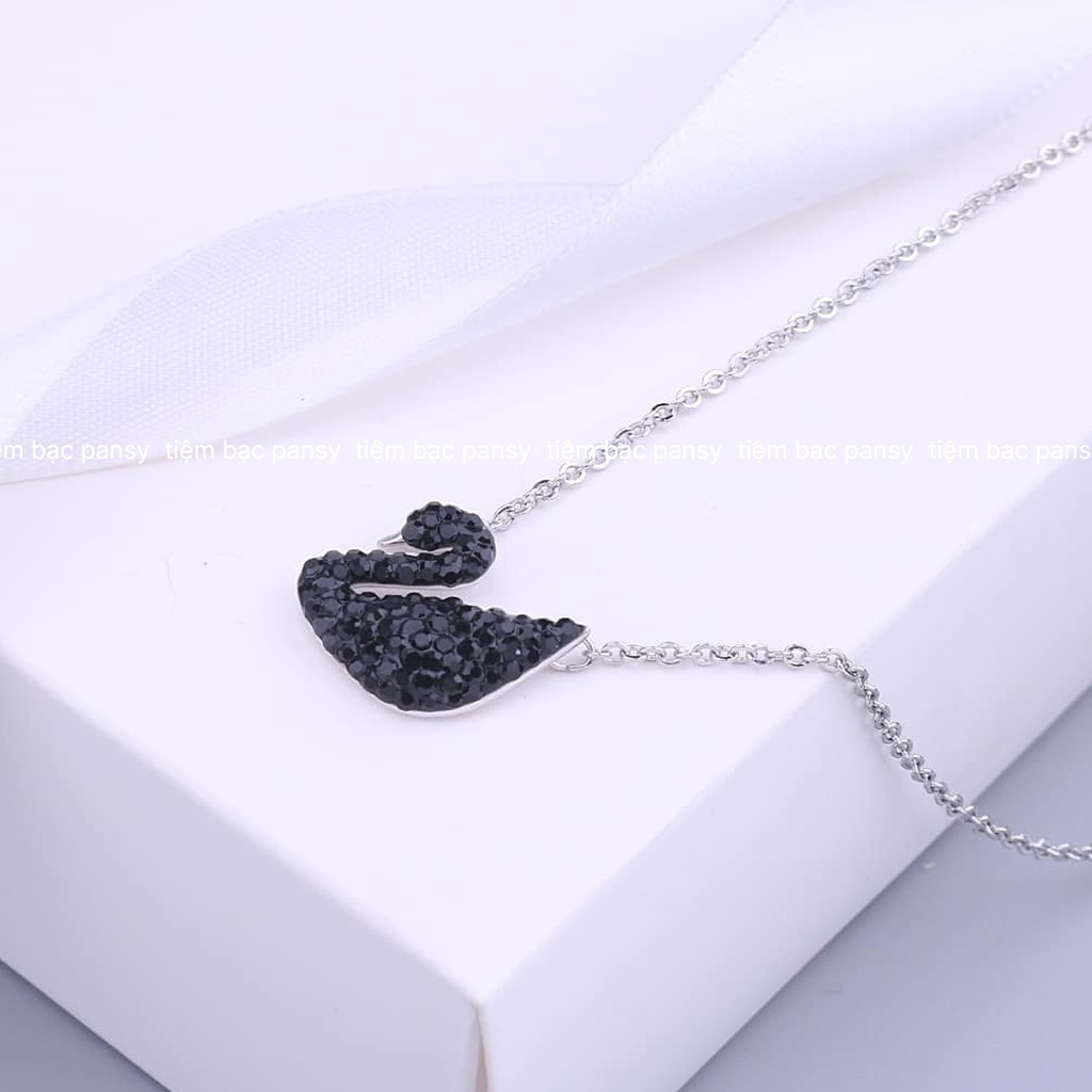 Dây chuyền bạc nữ PANSY mặt thiên nga nạm đá duyên dáng - Vòng cổ bạc đẹp cao cấp