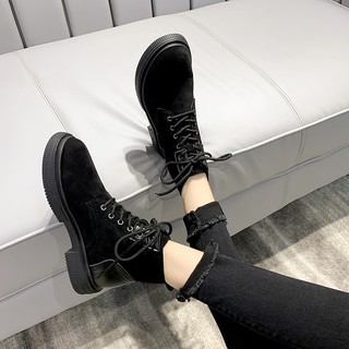 Giày Bốt Nữ Da Lộn Thời Trang Anh Quốc 2020