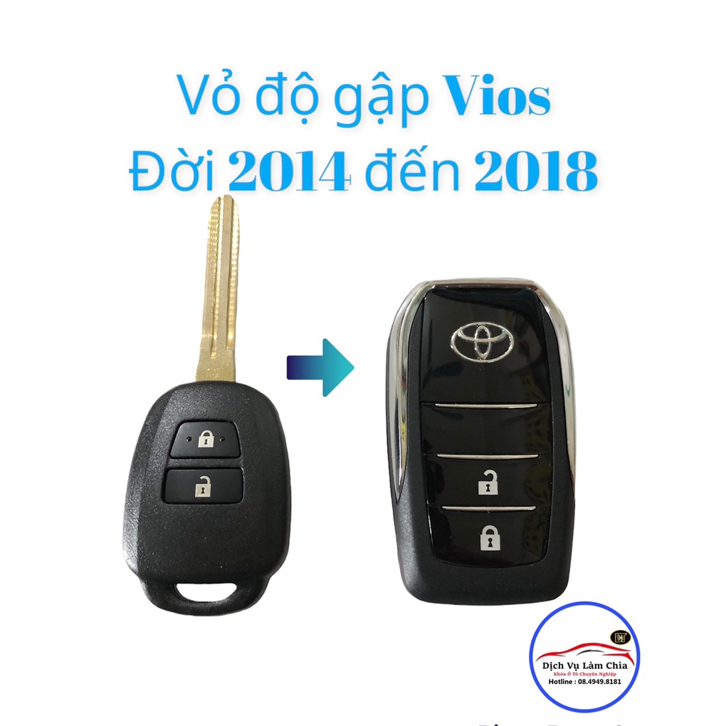 Vỏ Chìa Khóa Độ Gập Vios 2006 đến 2022