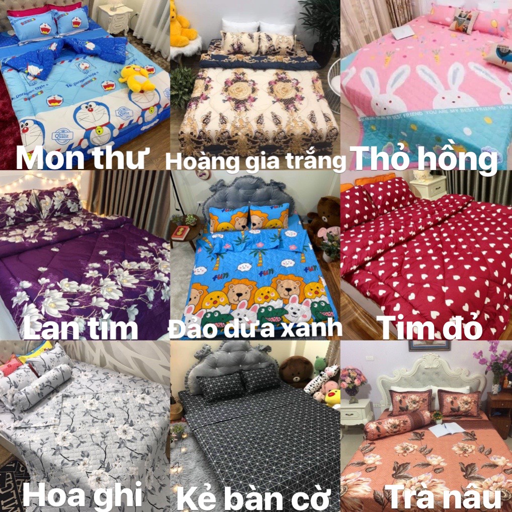 BỘ GA CHUN kèm 2 vỏ gối nằm ( ga gối Poly) nhận mọi size đặt nhỡ cỡ theo yêu cầu / đệm dày theo y/cầu 15/20/25/30/40cm