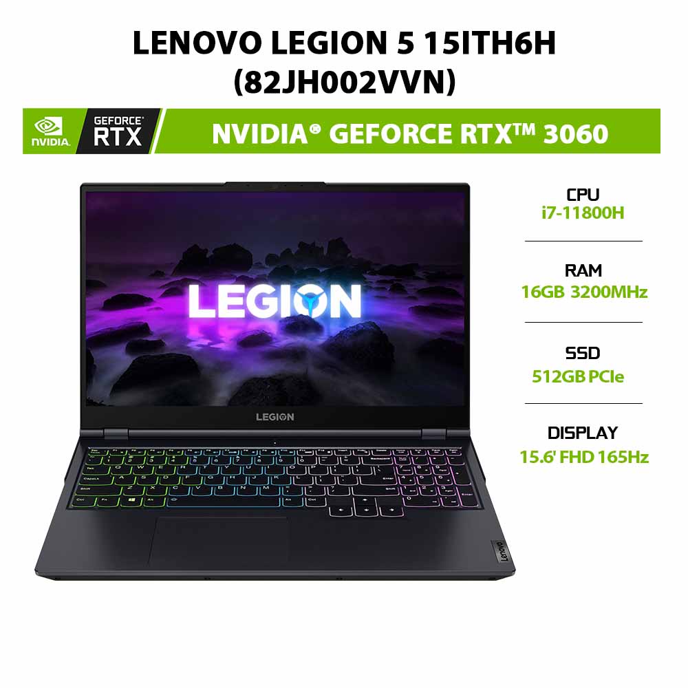 [ELGAME20 giảm 10%]Laptop Lenovo Legion 5 15ITH6H (82JH002VVN) i7-11800H|GeForce®RTX™ 3060 6GB