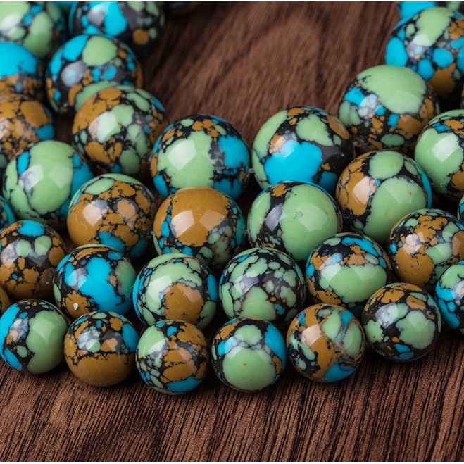 Set Đá Ngọc Lam Tự Nhiên Kích Cỡ 4/6/8/10/12/14/16/18/20mm Dùng Làm Trang Sức Thủ Công