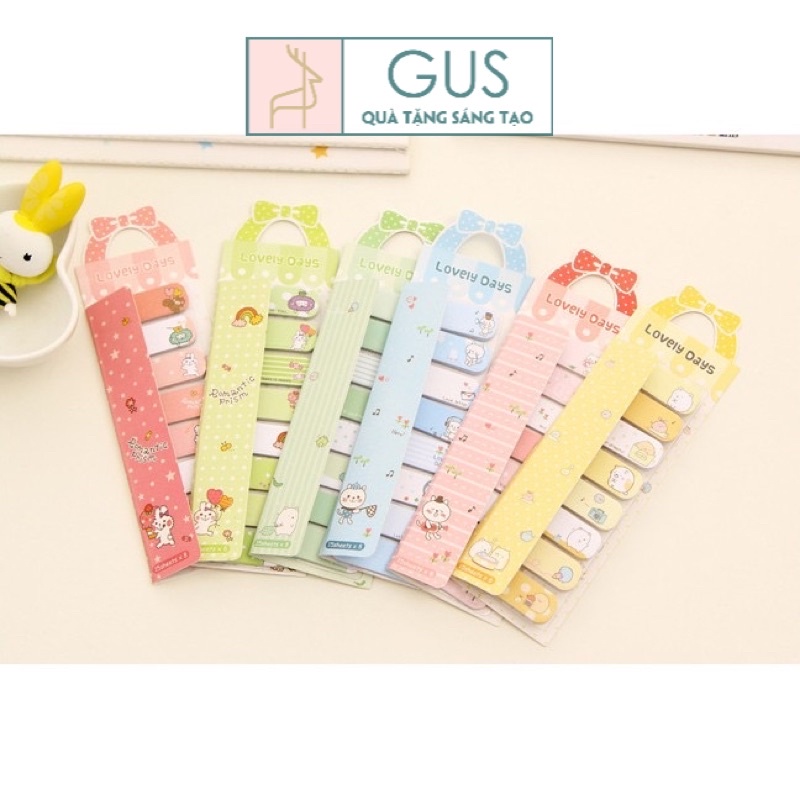 Tệp set giấy nhớ sticky note Gusshop quà tặng học sinh sáng tạo