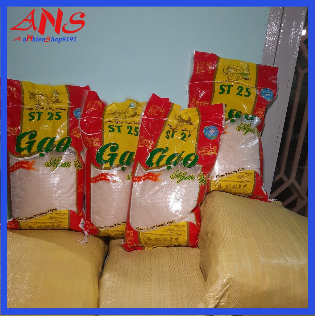 Gạo ST25 Túi 5Kg - Đạt Giải Gạo Ngon Nhất Thế Giới Năm 2019 tại Manila - Đặc Sản Sóc Trăng