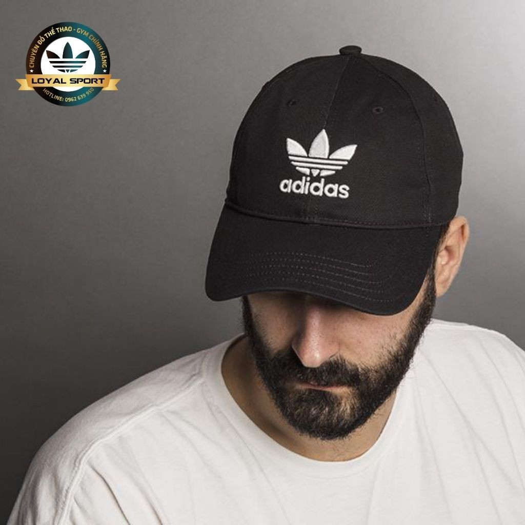 Mũ Adidas Đen Logo 3 Lá Truyền Thống Chất Cực Đẹp Full Tag Code Form Cứng Cáp