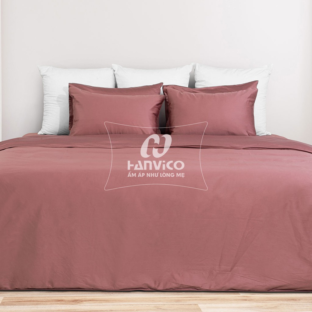 🍁 Bộ Chăn Ga Gối 🍁 Hanvico Living dòng trơn màu vải cotton cao cấp