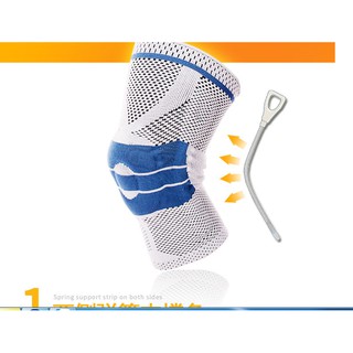 Băng 4 chiều bảo vệ đầu gối có 2 dây lò xo hỗ trợ ,có đệm silicon,
